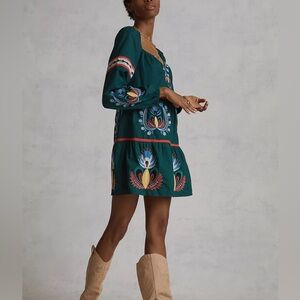 Anthropologie Let Me Be Me embroidered tunic dress size XSP